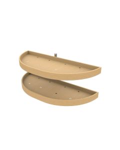 35" Half Moon Wood Lazy Susan -2 Shelf Set With Hardware Natural, SKU: 4WLS882-35-570
