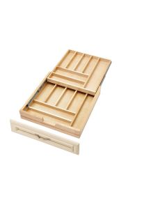21" Two Tier Cutlery Drawer for 24" Base Cabinet with Blum soft-close slides Natural, SKU: 4WTCD-24HSC-1