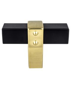 Rivet Rebel Matte Black Bar and Modern Brushed Gold Post 2" Knob - Rivet Rebel by Berenson - 5108-455MDB-P