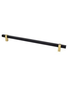 Matte Black Bar and Modern Brushed Gold Posts 12" Appliance Pull - Rivet Rebel by Berenson - 5113-455MDB-P