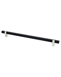 Matte Black Bar and Brushed Nickel Posts 12" Appliance Pull - Rivet Rebel by Berenson - 5119-455BPN-P