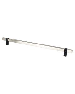 Brushed Nickel Bar and Matte Black Posts 12" Appliance Pull - Rivet Rebel by Berenson - 5125-4BPN55-P