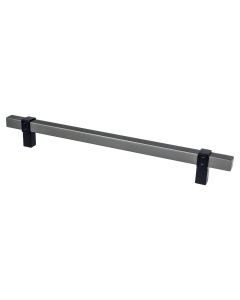 Slate Bar and Matte Black Posts 224mm Pull - Rivet Rebel by Berenson - 5130-4SLT55-P