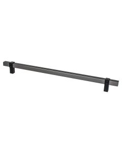 Slate Bar and Matte Black Posts 12" Appliance Pull - Rivet Rebel by Berenson - 5131-4SLT55-P