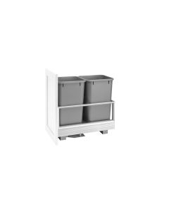 Double Bottom Mount Rev-A-Motion Waste Container 27qt. Alum/Silver, SKU: 5149-1527DM-217