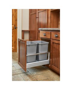 Double Bottom Mount Rev-A-Motion Waste Container Alum/Silver, SKU: 5149-18DM-217