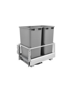 Double Bottom Mount Rev-A-Motion Waste Container 50qt. Alum/Silver, SKU: 5149-2150DM-217