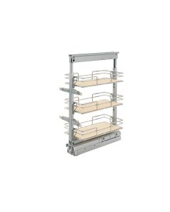 3-Shelf Chrome Maple Base Pantry Pull-Out 9" Width, SKU: 5225-09-MP