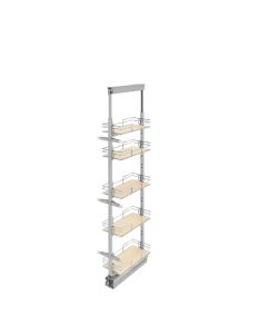 5-Shelf Chrome Maple Tall Pantry Pull-Out 9" Width, SKU: 5258-09-MP