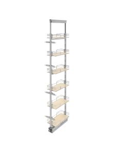 6-Shelf Chrome Maple Tall Pantry Pull-Out 9" Width, SKU: 5273-09-MP