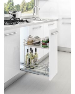 12" Grey Two-Tier Base Organizer with Soft-Close