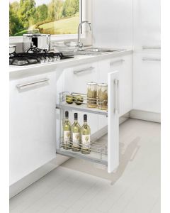 6" Grey Two-Tier Base Organizer with Soft-Close