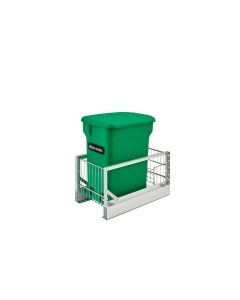 Single Waste Soft-close Aluminum Pullout Compo+ bin Green, SKU: 5349-15CKGR-1