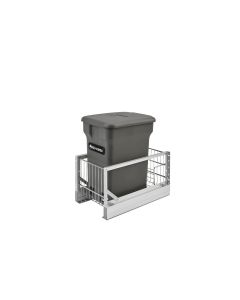 Single Waste Soft-close Aluminum Pullout Compo+ bin Orion Gray, SKU: 5349-15CKOG-1