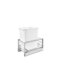 Pull-Out Waste Container with 35 Quart White Container - 18" Slides, SKU: 5349-15DM18-1