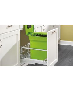 Bottom Mount Compost Container in Aluminum Frame with Soft-Close Slides - 18" Slides