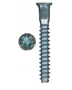 M7-0 X 50MM Pozi Flat Head Confirmat With Nibs Fine Thread Blunt Point Zinc Plated Screws  Sold In Box 2000