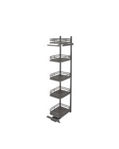 Orion Gray Swing-Out Rev-A-Shelf Pantry for 18” Pantry, SKU: 5374-18FL-FOG