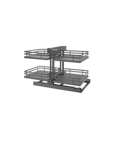 Fog Series Two-Tiered Base Organizer, Featuring Flat Wire in Orion Gray,  with BLUMOTION Full-Extension Soft Close Slides by Rev-A-Shelf