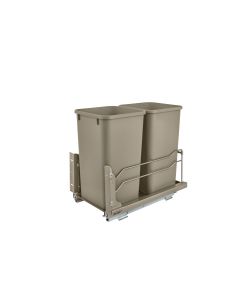 DOUBLE 27QT UNDERMOUNT SOFT-CLOSE WASTE CONTAINERS - Champagne, SKU: 53WC-1527SCDM-212