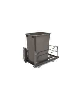 Single 35 Quart Bottom Mount Waste Container Pullout in Orion Gray Frame with Soft-Close Slides, SKU: 53WC-1535SCDM-113