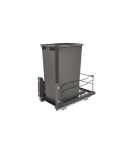 Single 50 Quart Bottom Mount Waste Container Pullout in Orion Gray Frame with Soft-Close Slides, SKU: 53WC-1550SCDM-113