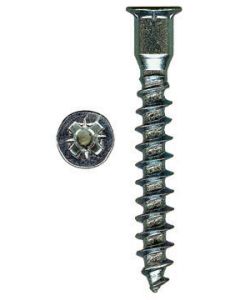 M7-0 X 50MM Pozi Flat Head Confirmat With Nibs Coarse Thread Sharp Point Zinc Plated Screws  Sold In Box 2000