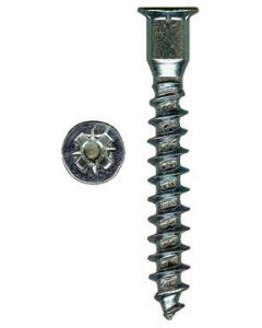 M7-0 X 50MM Pozi Flat Head Confirmat With Nibs Coarse Thread Sharp Point Zinc Plated Screws, priced per each,  Sold In Box 2000