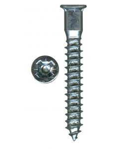 M7-0 X 50MM Pozi Flat Head Confirmat With Nibs Fine Thread Sharp Point Zinc Plated Screws  Sold In Box 2000