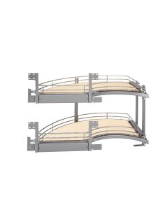 2-Tray Chrome Left DM Curve With Back Mounting Hardware Maple Base, SKU: 582-18-LMP