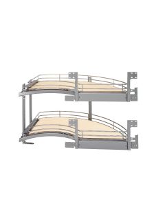 2-Tray Chrome Right DM Curve With Back Mounting Hardware Maple Base, SKU: 582-18-RMP