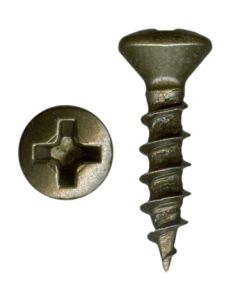 # 6-13 X 5/8" Phillips Oval Head Coarse Thread Antique Brass Plated Screws Sold In Box 1000