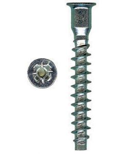 M7-0 X 50MM Pozi Flat Head Confirmat Coarse Thread Blunt Point Zinc Plated Screws Sold In Box 100