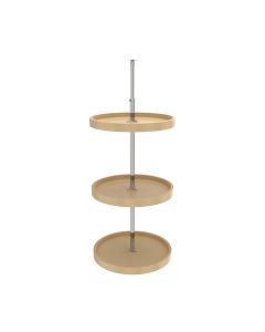 18" Full Circle Lazy Susan 3-Shelf Set -Individual Pack Almond