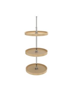 18in full circle lazy susan 3-shelf set -individual pack almond - 6073-18-15-536