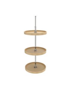 18in full circle lazy susan 3-shelf set -individual pack almond - 6073-18-15-536