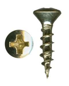 # 6-13 X 5/8" Phillips Oval Head Coarse Thread Bright Brass Plated Screws Sold In Box 1000