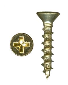 # 6-13 X 5/8" Phillips Flat Head Coarse Thread Bright Brass Plated Screws Sold In Box 1000