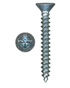 # 4-22 X 1/2" Phillips Flat Head Twinfast Thread Zinc Plated Screws Sold In Box 1000