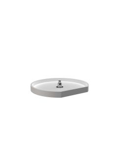 22" Single Shelf D Shape Lazy Susan with Bottom Mount Hardware White