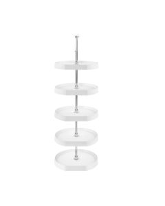 20" D-Shape Lazy Susan, 5 Shelves (no post) White, SKU: 6265-20-11-50