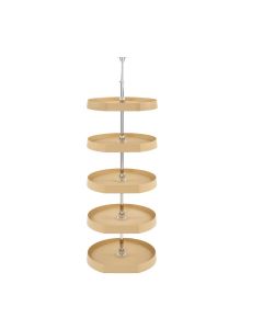 20" D-Shape Lazy Susan, 5 Shelves (no post) Almond, SKU: 6265-20-15-50