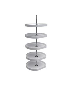 22" D-Shape Lazy Susan, 5 Shelves White, SKU: 6265-22-11-52