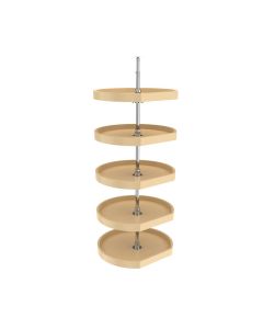 22" D-Shape Lazy Susan, 5 Shelves Almond, SKU: 6265-22-15-52