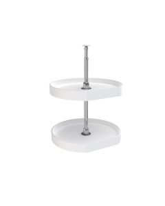 20in d-shape lazy susan -2 shelf set white - 6272-20-11-52