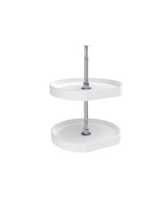 20" D-Shape Lazy Susan -2 Shelf Set White - 6272-20-11-52-OB
