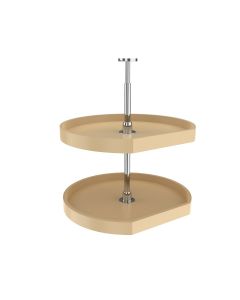 22" D-Shape Lazy Susan -2 Shelf Set Almond