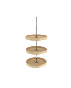 20" D-Shape Lazy Susan -3 Shelf Set, 36" lower shaft for 38" and 46" Cabinets Almond