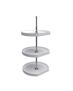 22" D-Shape Lazy Susan -3 Shelves White