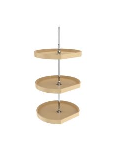 22" D-Shape Lazy Susan -3 Shelves Almond